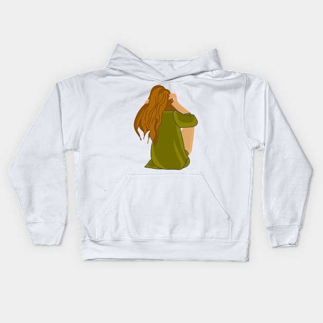 Green Kids Hoodie by Sshirart